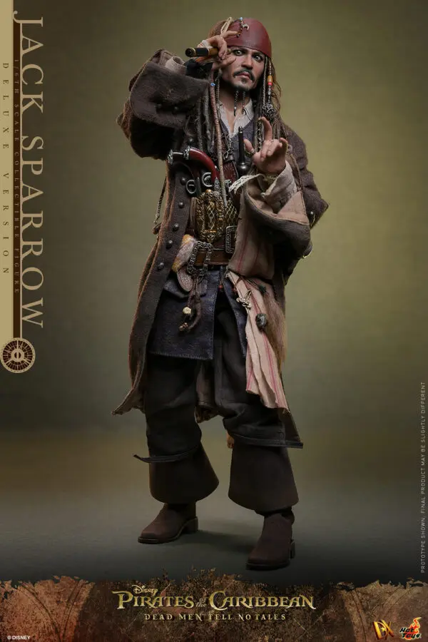 HOT TOYS 12″ DISNEY PIRATES OF THE CARIBBEAN DMTNT JACK SPARROW DELUXE SIXTH SCALE FIG DX38 - Image 8