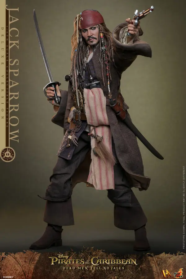 HOT TOYS 12″ DISNEY PIRATES OF THE CARIBBEAN DMTNT JACK SPARROW DELUXE SIXTH SCALE FIG DX38 - Image 7