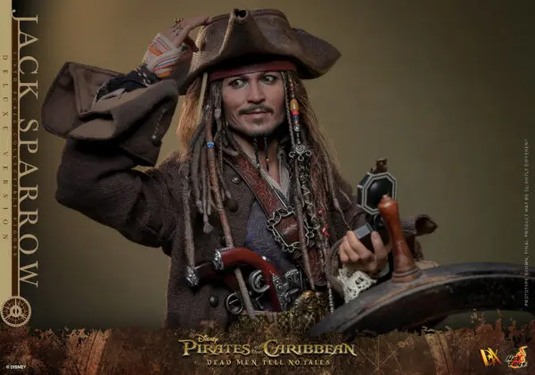 HOT TOYS 12″ DISNEY PIRATES OF THE CARIBBEAN DMTNT JACK SPARROW DELUXE SIXTH SCALE FIG DX38 - Image 12