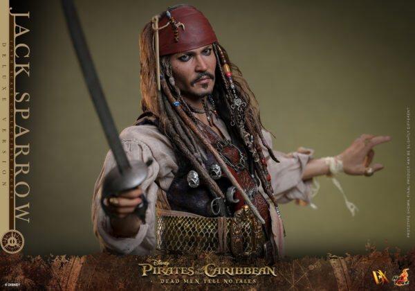 HOT TOYS 12″ DISNEY PIRATES OF THE CARIBBEAN DMTNT JACK SPARROW DELUXE SIXTH SCALE FIG DX38 - Image 13