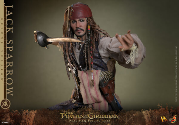 HOT TOYS 12″ DISNEY PIRATES OF THE CARIBBEAN DMTNT JACK SPARROW DELUXE SIXTH SCALE FIG DX38 - Image 16