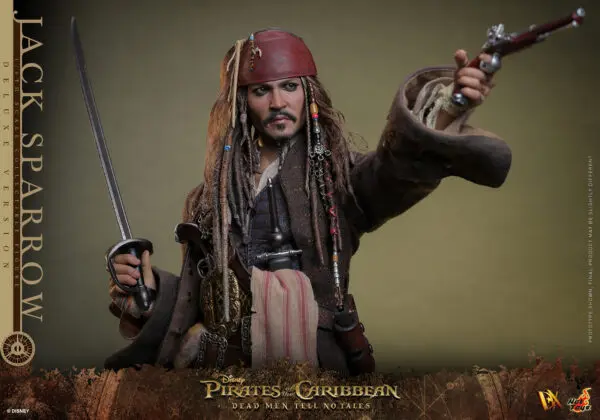 HOT TOYS 12″ DISNEY PIRATES OF THE CARIBBEAN DMTNT JACK SPARROW DELUXE SIXTH SCALE FIG DX38 - Image 15