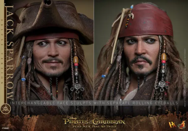 HOT TOYS 12″ DISNEY PIRATES OF THE CARIBBEAN DMTNT JACK SPARROW DELUXE SIXTH SCALE FIG DX38 - Image 14