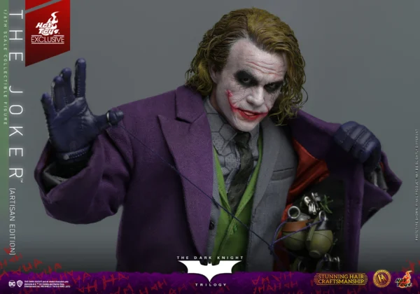 HOT TOYS 12" DC COMICS BATMAN THE DARK KNIGHT JOKER DX 33 HEATH LEDGER ARTISAN EDITION 1/6TH DX33AE - Image 9