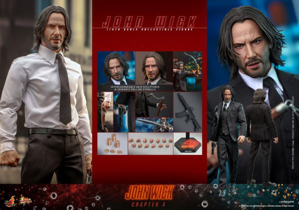 HOT TOYS 12" JOHN WICK CHAPTER 4 SIXTH 1/6TH KEANU REEVES SCALE FIG MMS729 - Image 2