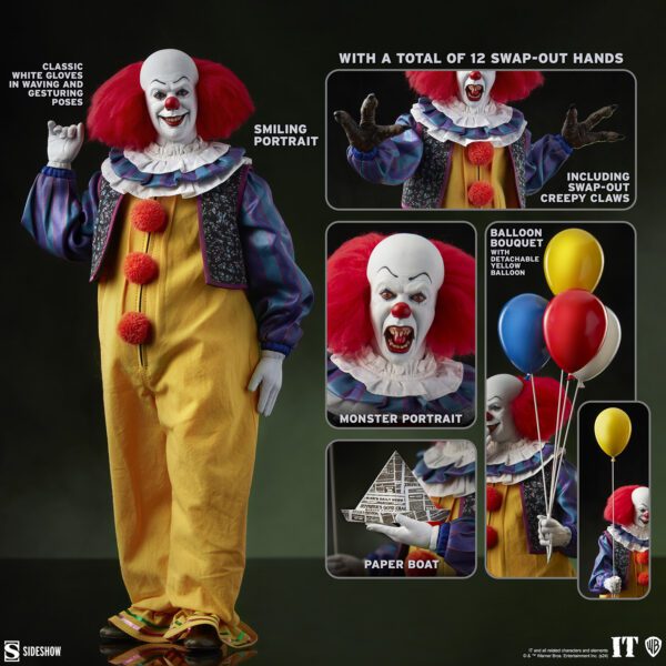 SIDESHOW COLLECTIBLES 12" IT PENNYWISE CLOWN 1/6TH SCALE FIGURE - Image 2