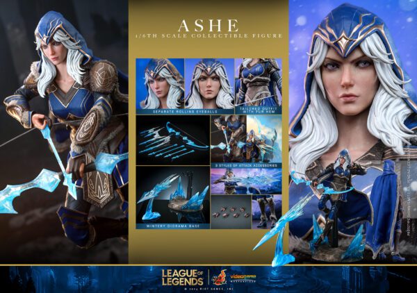 HOT TOYS 12" RIOT GAMES LEAGUE OF LEGENDS ASHE SIXTH SCALE FIGURE VGM60 - Image 2