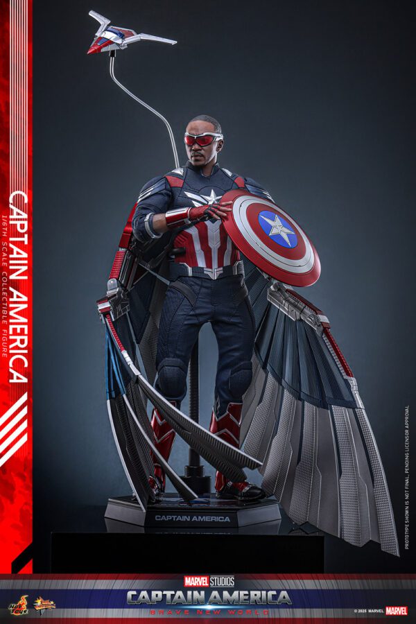HOT TOYS 12″ MARVEL STUDIOS CAPTAIN AMERICA BRAVE NEW WORLD FALCON SAM WILSON SIXTH SCALE FIG MMS779 - Image 17