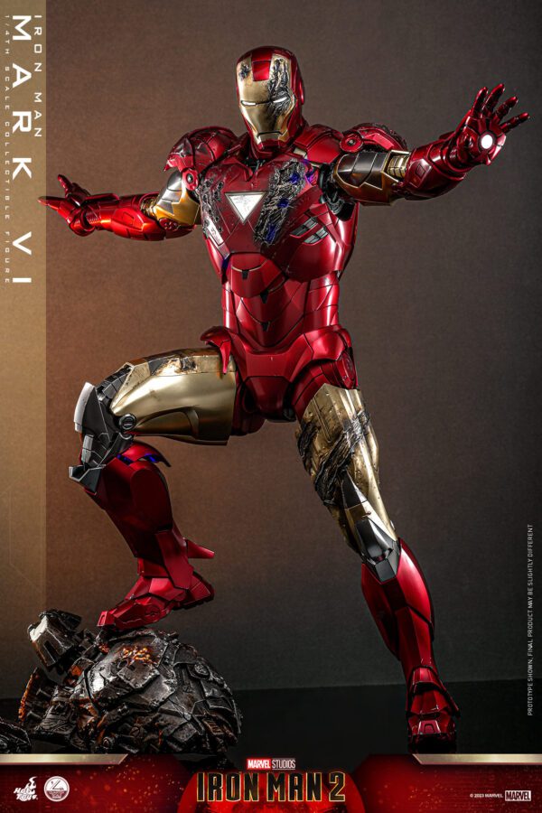 NEW HOT TOYS MARVEL STUDIOS 19" IRON MAN 2 IRON MAN MARK VI 1/4 SCALE SET QS025 - Image 3