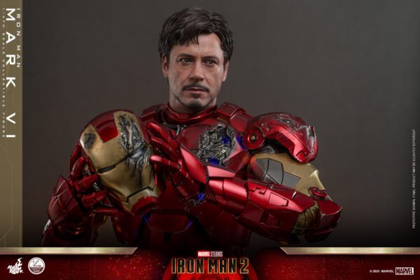 NEW HOT TOYS MARVEL STUDIOS 19" IRON MAN 2 IRON MAN MARK VI 1/4 SCALE SET QS025 - Image 4