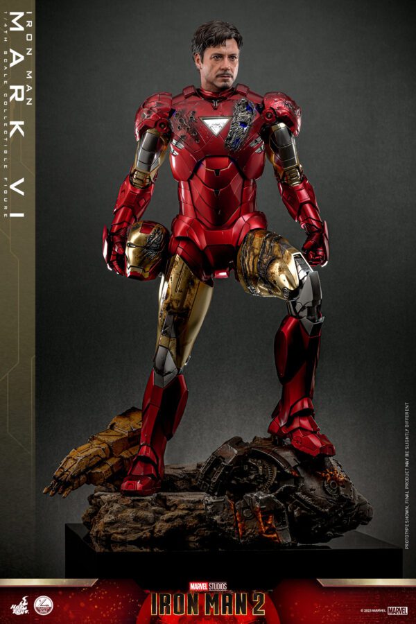 NEW HOT TOYS MARVEL STUDIOS 19" IRON MAN 2 IRON MAN MARK VI 1/4 SCALE SET QS025 - Image 12