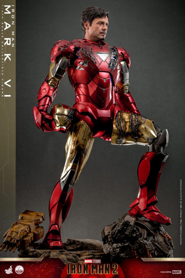 NEW HOT TOYS MARVEL STUDIOS 19" IRON MAN 2 IRON MAN MARK VI 1/4 SCALE SET QS025 - Image 16