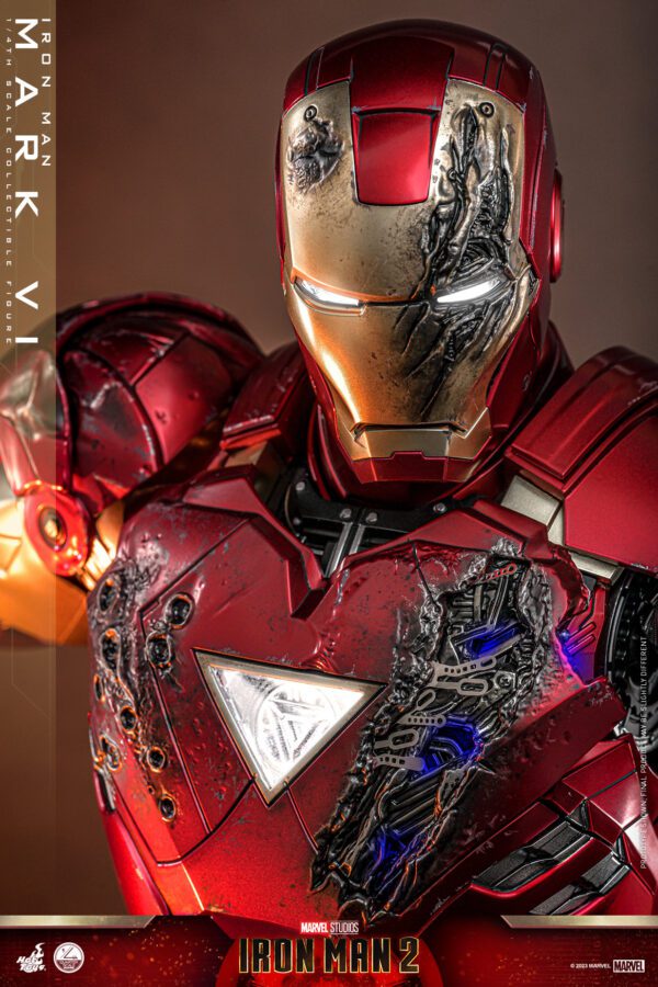 NEW HOT TOYS MARVEL STUDIOS 19" IRON MAN 2 IRON MAN MARK VI 1/4 SCALE SET QS025 - Image 9