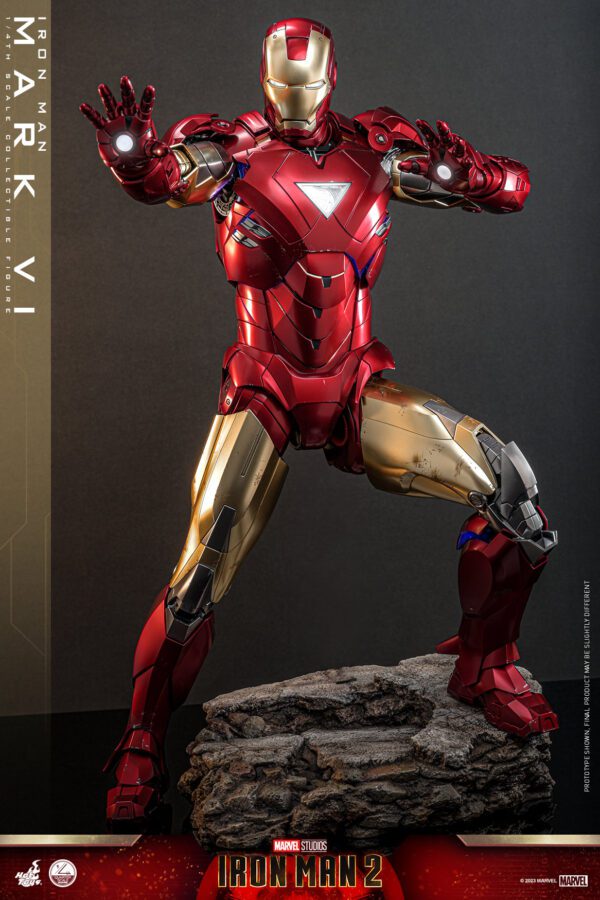 NEW HOT TOYS MARVEL STUDIOS 19" IRON MAN 2 IRON MAN MARK VI 1/4 SCALE SET QS025 - Image 14