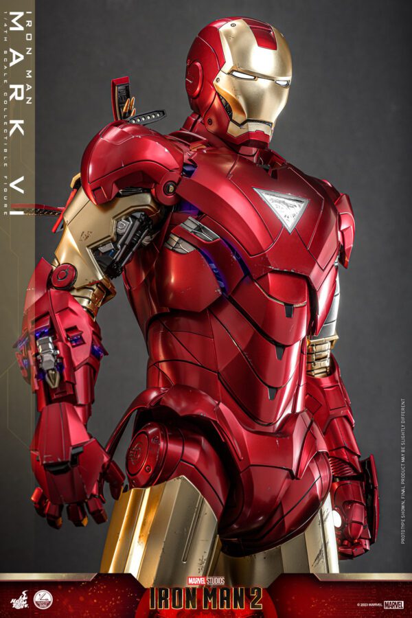 NEW HOT TOYS MARVEL STUDIOS 19" IRON MAN 2 IRON MAN MARK VI 1/4 SCALE SET QS025 - Image 10