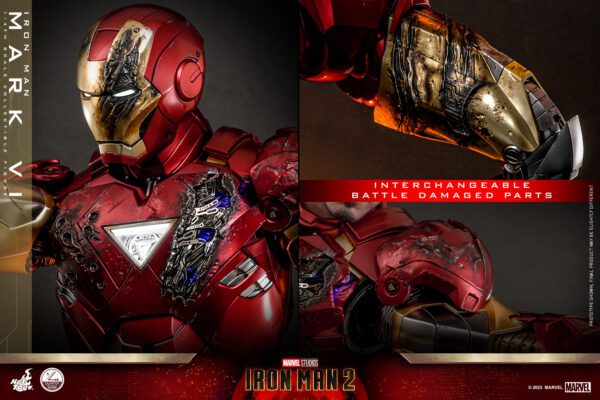 NEW HOT TOYS MARVEL STUDIOS 19" IRON MAN 2 IRON MAN MARK VI 1/4 SCALE SET QS025 - Image 22