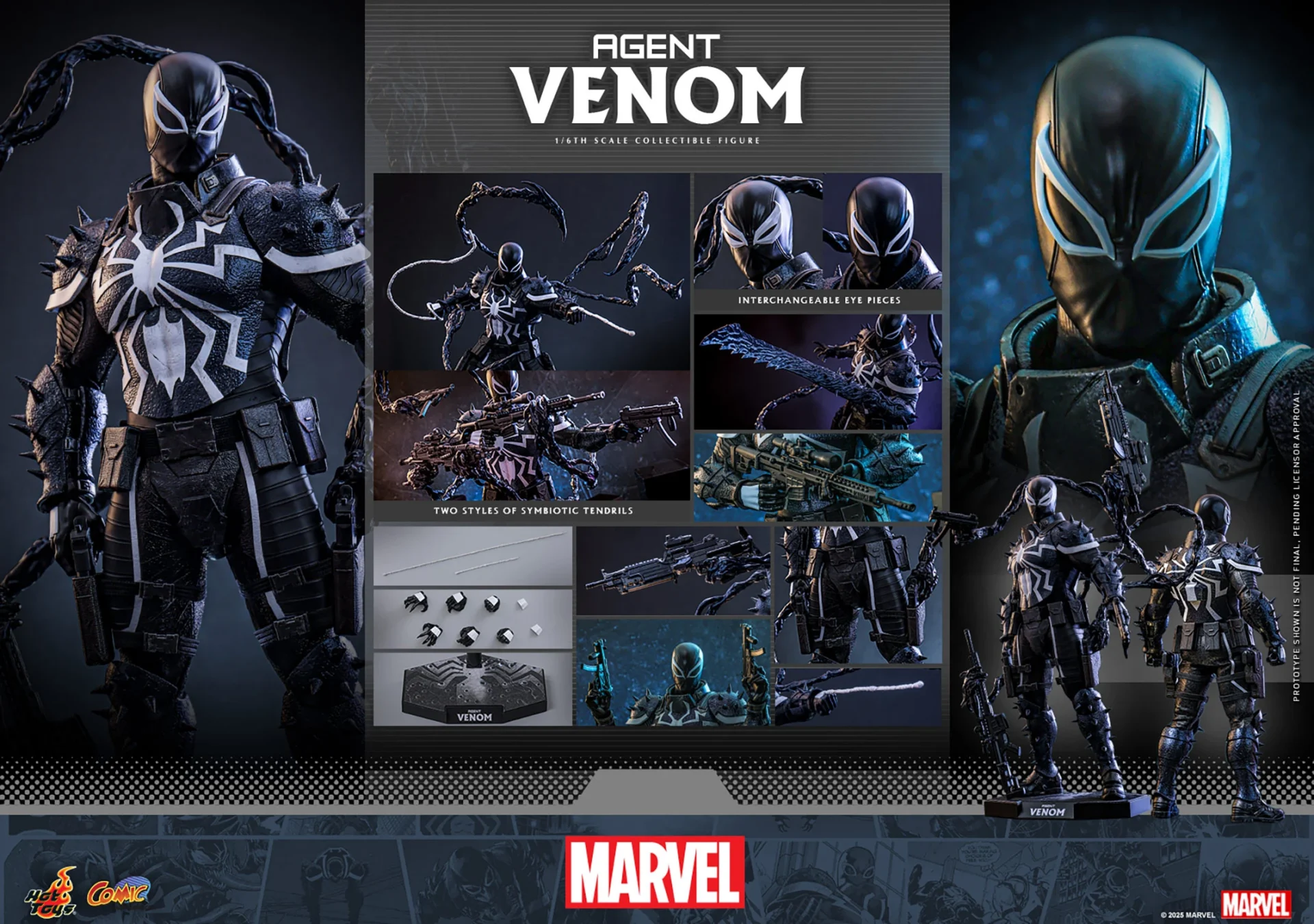 HOT TOYS 12" MARVEL COMICS SPIDER-MAN 2 AGENT VENOM 1/6 SCALE FIG CMS025 - Image 2
